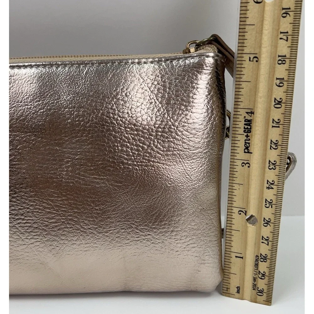 Stone Mountain Crossbody Wallet Bag Faux Leather Purse With Coin Purse Rose Gold